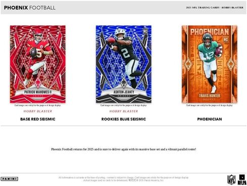 2025 Panini Phoenix Football Hobby Blaster Trading Card Box (4 Hobby Blaster Exclusive Seismic Parallels) in Saudi Arabia