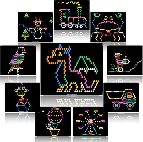 Assorted Template Pattern Refill Sheets Compatible with Lite Brite - 10 Pack #2 (9"x12" Vintage) in Kuwait