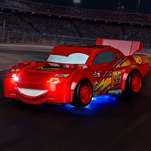 إضاءة LED متوافقة مع Lego 77255 Lightning McQueen - JUST Lights، مجموعة إضاءة متوافقة مع Lego Speed ​​Champions 77255، غير متضمنة النموذج in Kuwait