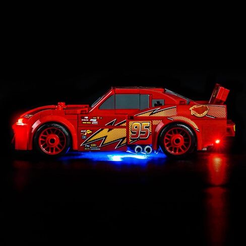 إضاءة LED متوافقة مع Lego 77255 Lightning McQueen - JUST Lights، مجموعة إضاءة متوافقة مع Lego Speed ​​Champions 77255، غير متضمنة النموذج in Kuwait
