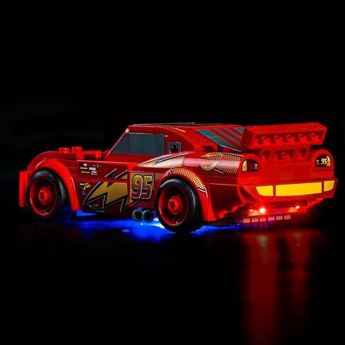 إضاءة LED متوافقة مع Lego 77255 Lightning McQueen - JUST Lights، مجموعة إضاءة متوافقة مع Lego Speed ​​Champions 77255، غير متضمنة النموذج in Kuwait