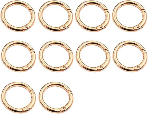10 Pack 1 Inch Gold Spring O Rings, O Ring for Purse Strap, Keyrings Buckles, Metal Keychain Ring Round Carabiner Clips in Saudi Arabia