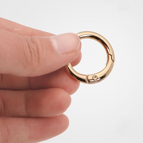 10 Pack 1 Inch Gold Spring O Rings, O Ring for Purse Strap, Keyrings Buckles, Metal Keychain Ring Round Carabiner Clips in Saudi Arabia