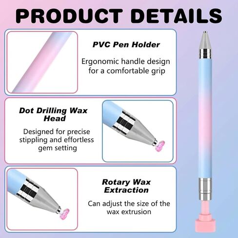 3Pcs 2026 New Refillable Wax Pen for Diamond Painting Set, Automatic Refillable Art Pens with 2 Refill Pads Nail Art DIY & Diamond Painting in Saudi Arabia