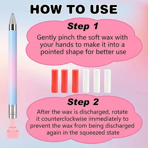 3Pcs 2026 New Refillable Wax Pen for Diamond Painting Set, Automatic Refillable Art Pens with 2 Refill Pads Nail Art DIY & Diamond Painting in Saudi Arabia