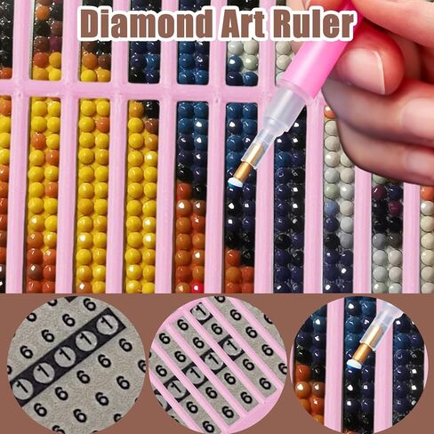 2 PCS Diamond Painting Ruler Diamond Accessories DIY Diamond Painting Alignment Tools for Full or Partial Diamonds Painting Guide Gift for Beginners or Professionals in Saudi Arabia
