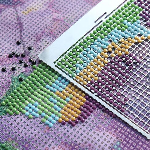 Dplolng الماس الفن حاكم حجر الراين اللوحة حاكم الماس دليل الفن الحكام الفولاذ المقاوم للصدأ الماس لصق الرسم الحكام مع 1020 شبكة فارغة شبكة دائرية نقطة الماس محاذاة الفنون أداة in Kuwait