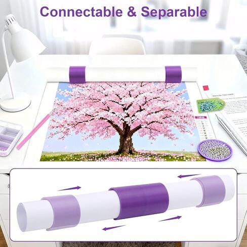 EEEKit 2 PCS Diamond Painting Roll Holders, Connectable Diamond Painting Anti Roll Bracket for Smooth Painting Experience, Storage in Saudi Arabia