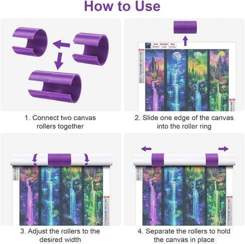 EEEKit 2 PCS Diamond Painting Roll Holders, Connectable Diamond Painting Anti Roll Bracket for Smooth Painting Experience, Storage in Saudi Arabia