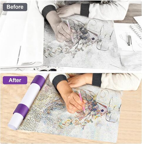 EEEKit 2 PCS Diamond Painting Roll Holders, Connectable Diamond Painting Anti Roll Bracket for Smooth Painting Experience, Storage in Saudi Arabia