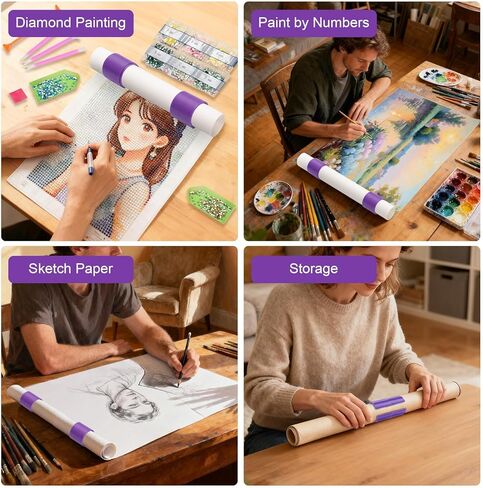 EEEKit 2 PCS Diamond Painting Roll Holders, Connectable Diamond Painting Anti Roll Bracket for Smooth Painting Experience, Storage in Saudi Arabia