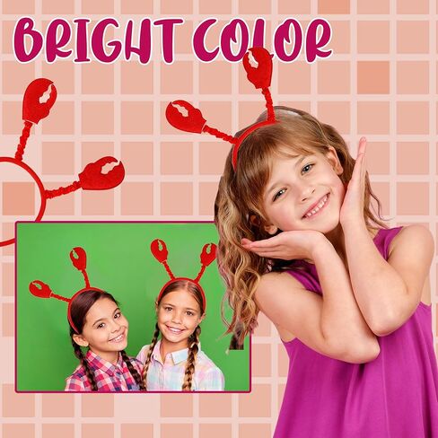 15 Pcs Lobster Hat Headband Red Crayfish Claws Hair Band Crab Headwear for Animal Cosplay Costume Hair Accessories Seafood Lovers in Saudi Arabia