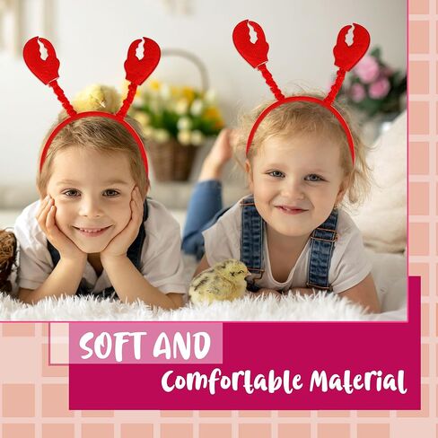 15 Pcs Lobster Hat Headband Red Crayfish Claws Hair Band Crab Headwear for Animal Cosplay Costume Hair Accessories Seafood Lovers in Saudi Arabia