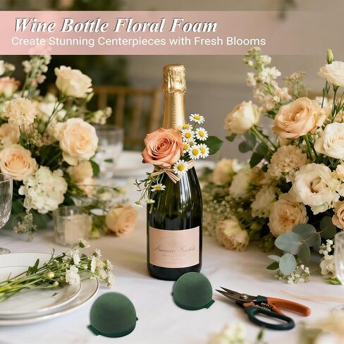 12 Pack Floral Foam Round, Green Mini Flower Arrangement Holder Supplies Florist Form Blocks for Wedding Birthday Centerpiece Decorations, Wine Bottle Decor, Fresh Flower Gifts in Saudi Arabia