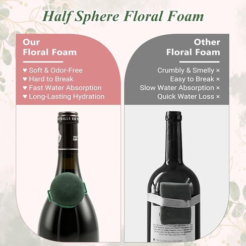 12 Pack Floral Foam Round, Green Mini Flower Arrangement Holder Supplies Florist Form Blocks for Wedding Birthday Centerpiece Decorations, Wine Bottle Decor, Fresh Flower Gifts in Saudi Arabia