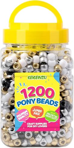 1100+ pcs Pony Beads Bulk for Bracelet,Multi-Colored Making Beads Bulk for Hair Braiding DIY Crafts Kandi Jewelry Key Chains and Ornaments Decorations Boxed in Saudi Arabia