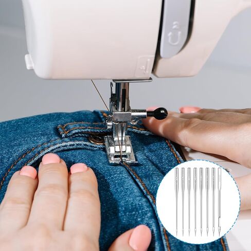 80 Pcs Universal Sewing Machine Needles 8 Sizes 65/9 75/11 80/12 90/14 100/16 110/18 125/20 140/22 Heavy Duty Sewing Machine Needle Sewings Machines Supplies for Light to Heavy Fabrics Embroidery in Saudi Arabia