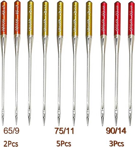 Fbshicung 10 قطعة إبر الجهاز Serger #65 - #75 - #90 كومبو HAx1SP إبر للنسيج المحبوك المرن المضاد للقفز in Saudi Arabia