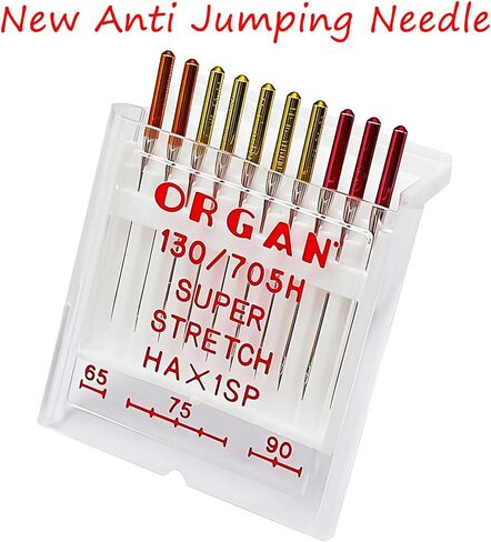 Fbshicung 10 قطعة إبر الجهاز Serger #65 - #75 - #90 كومبو HAx1SP إبر للنسيج المحبوك المرن المضاد للقفز in Saudi Arabia