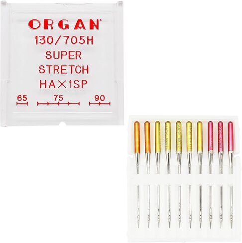Fbshicung 10 قطعة إبر الجهاز Serger #65 - #75 - #90 كومبو HAx1SP إبر للنسيج المحبوك المرن المضاد للقفز in Saudi Arabia