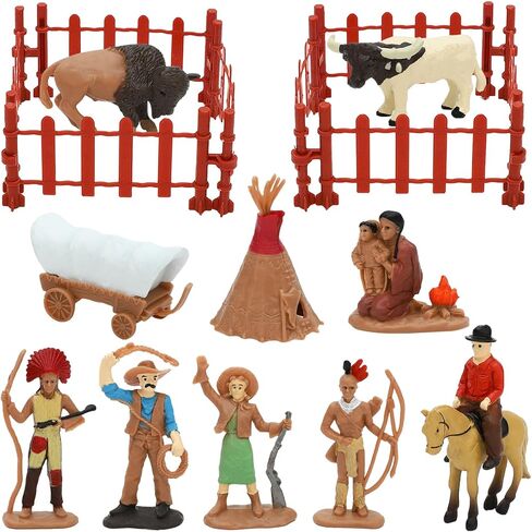 ONEST 26 Pieces Native American Figurines Indian Figurines Indians Historical Plastic Action Figures for Projects Decoration Birthday Gift Dollhouse Cake Toppers in Saudi Arabia