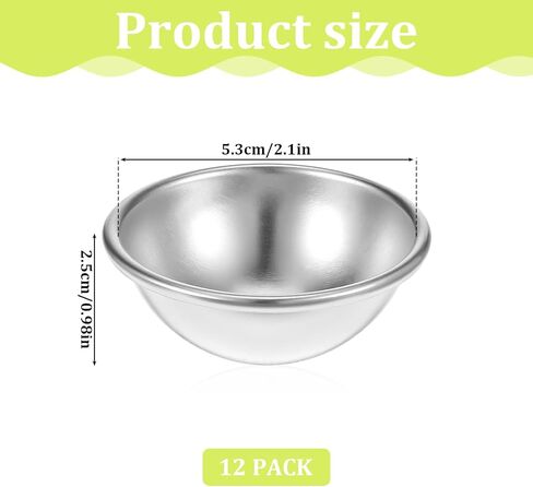 12 قطعة من قوالب قنابل الحمام، 2.1 بوصة DIY قالب قنابل الحمام المعدني، قوالب صنع الصابون بالضغط الكروي، كرات الاستحمام الفوارة لصنع لوازم صناعة الحرف اليدوية في المنتجعات الصحية in Kuwait
