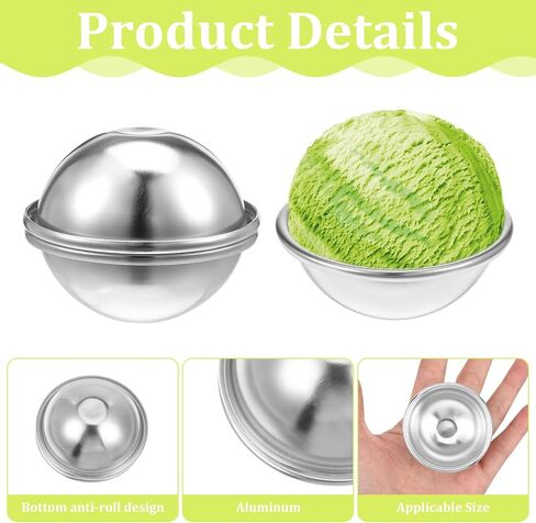 12 قطعة من قوالب قنابل الحمام، 2.1 بوصة DIY قالب قنابل الحمام المعدني، قوالب صنع الصابون بالضغط الكروي، كرات الاستحمام الفوارة لصنع لوازم صناعة الحرف اليدوية في المنتجعات الصحية in Kuwait