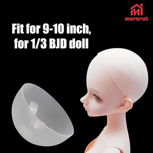 5 قطع من قبعات الشعر المستعار المصنوعة من السيليكون لـ 1/3 BJD، ​​لدمى Dollfie SD ذات وصلات كروية 1/3 مع محيط الرأس 8.66 بوصة - 9.45 بوصة (22-24 سم)، أغطية شعر مستعار من السيليكون الناعم، مستلزمات حماية رأس الدمية، شفافة in Kuwait