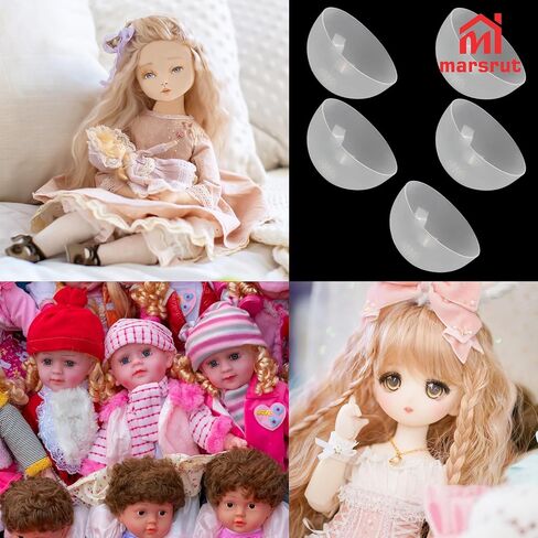 5 قطع من قبعات الشعر المستعار المصنوعة من السيليكون لـ 1/3 BJD، ​​لدمى Dollfie SD ذات وصلات كروية 1/3 مع محيط الرأس 8.66 بوصة - 9.45 بوصة (22-24 سم)، أغطية شعر مستعار من السيليكون الناعم، مستلزمات حماية رأس الدمية، شفافة in Kuwait
