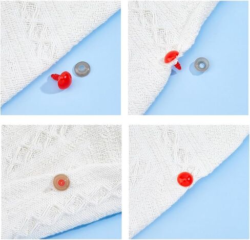 SUPERFINDINGS 100Pcs 5 Sizes Safety Eyes 6mm~13.5mm Crochet Red Doll Eyes Round Craft Crochet Eye with Washers Plastic Stuffed Animal Eye for DIY Puppet Bear Plush Animal Amigurumi in Saudi Arabia