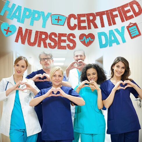 Happy Certified Nurses Day Banner - NO DIY National Certified Nurses Day Decorations For Party Supplies Certified Nurse Appreciation Gifts in Kuwait