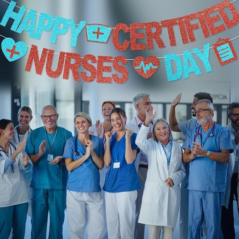 Happy Certified Nurses Day Banner - NO DIY National Certified Nurses Day Decorations For Party Supplies Certified Nurse Appreciation Gifts in Kuwait