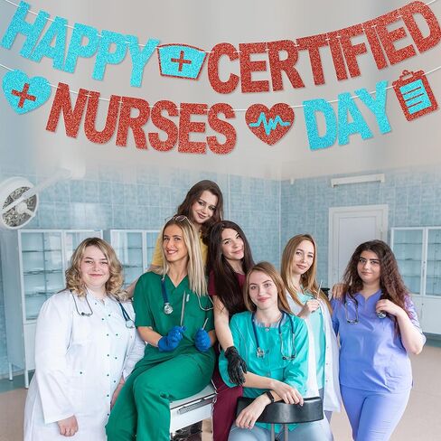 Happy Certified Nurses Day Banner - NO DIY National Certified Nurses Day Decorations For Party Supplies Certified Nurse Appreciation Gifts in Kuwait