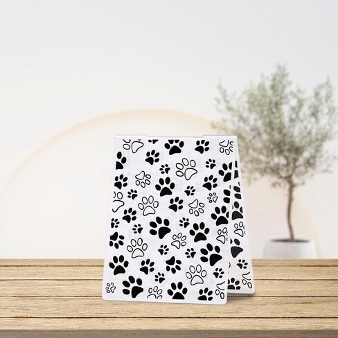 Pawprint Background Embossing Folder, Plastic Textured Impressions Cute Dog Cat Footprint Embossing Folder Template for Card Making Dog Lovers Scrapbooking Paper Craft Album Stamps DIY Décor in Saudi Arabia