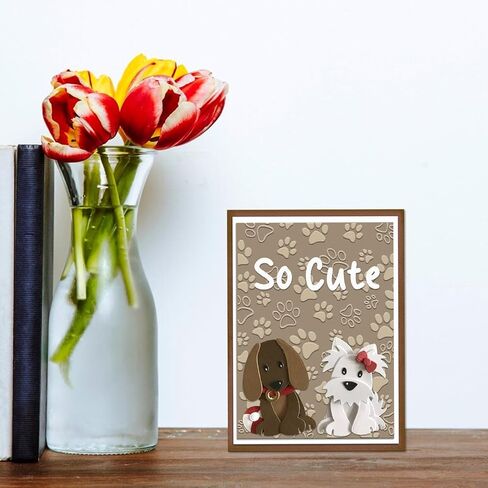 Pawprint Background Embossing Folder, Plastic Textured Impressions Cute Dog Cat Footprint Embossing Folder Template for Card Making Dog Lovers Scrapbooking Paper Craft Album Stamps DIY Décor in Saudi Arabia