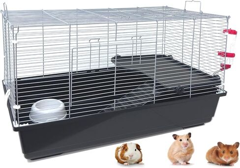 My First Home Large Two-Level Habitat Narrow 3/8-inch Bar Spacing for Exotics Pet Guinea Pig Hedgehog Hamster Gerbil Rat Mice Rodent in Kuwait