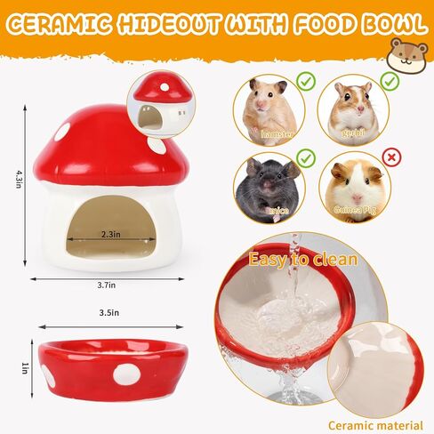 21 Pcs Hamster Cage Accessories, 9.5 inch Silent Hamster Wheel,15 Chew Toys Set, Ceramic Hideout with Food Bowl, Maze Wood House and Water Bottle Set for Small Animals Habitat in Saudi Arabia