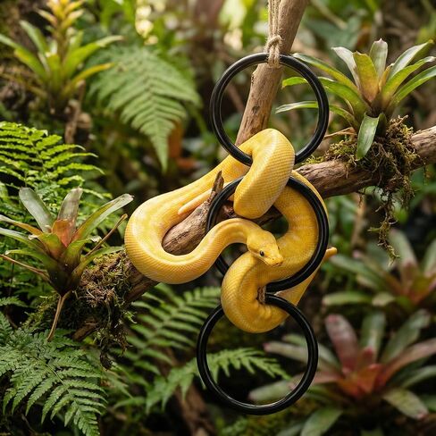 Hysagtek Ball Python Tank Accessory - 3 Pcs Snake Enrichment Toys Ball with Hammock and Climbing Rings, Jungle Gym Ball with Chain, Reptiles Climbing Toy Hammock Snakes Tank Accessories in Kuwait