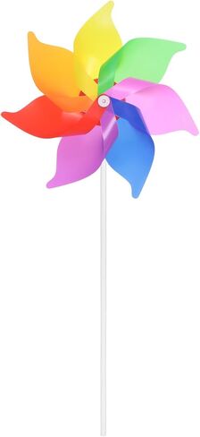 harfington قوس قزح pinwheels 15.4 بوصة 7 أوراق البلاستيك يندبروف للماء الرياح المطاحن المغازل طواحين الهواء لساحة حديقة الحديقة الفناء في الهواء الطلق ديكور حزب الزينة، ملونة in Kuwait