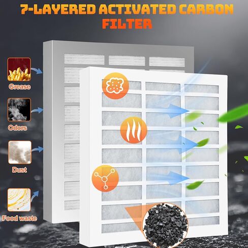 83543 Filter Replacement for perfect Fry Filter PFC570, PFA720,PFA570, 2-Stage HEPA & Carbon Filtration Reduces Odors for Ventless Deep Fryers,perfect Fryer Filters Compatible with 2FK001 & 2FR00801 in Saudi Arabia