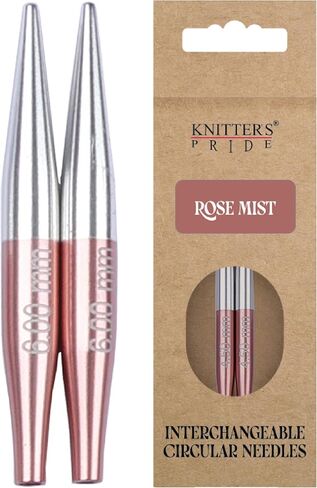 إبر Knitter's Pride Rosemist الدائرية الصغيرة القابلة للتبديل مقاس 2 بوصة (5 سم) - مقاس الولايات المتحدة 6 (4 مم) in Kuwait