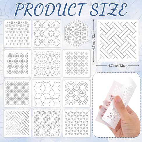 37 Pcs Sashiko Thread Kit Sashiko Needles Cotton Thimble Sashiko Patterns Embroidery Projects for Sewing Hand Quilting Mending Supplies in Saudi Arabia