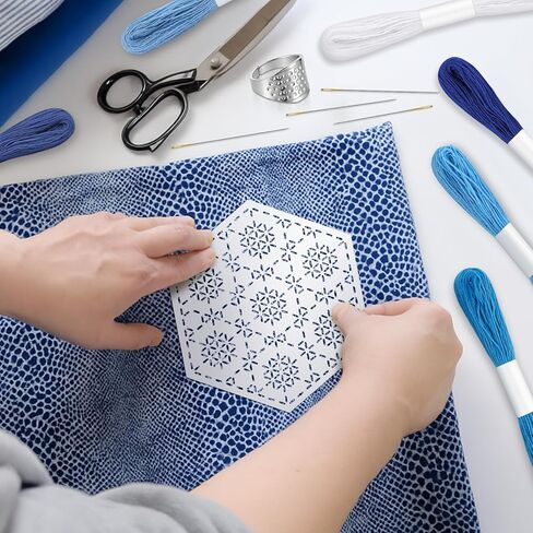 37 Pcs Sashiko Thread Kit Sashiko Needles Cotton Thimble Sashiko Patterns Embroidery Projects for Sewing Hand Quilting Mending Supplies in Saudi Arabia