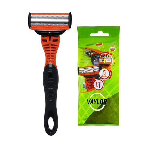 Vaylor 5 Blade Pivoting Mens Disposable Shaving Razor with Ergonomic Handle, 4 Pack in Kuwait