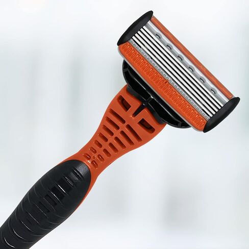 Vaylor 5 Blade Pivoting Mens Disposable Shaving Razor with Ergonomic Handle, 4 Pack in Kuwait