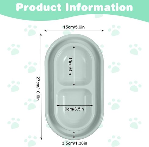 1 Pcs Cat Food Bowl 25 oz Cat Dog Pet Food Bowl Double Plastic No Spill Feeding Water Bowls Ants Go Away Feeding Bowls for Small Medium Pets (Grey) in Saudi Arabia