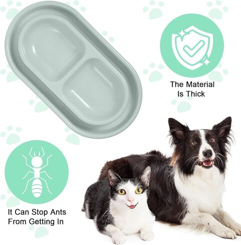 1 Pcs Cat Food Bowl 25 oz Cat Dog Pet Food Bowl Double Plastic No Spill Feeding Water Bowls Ants Go Away Feeding Bowls for Small Medium Pets (Grey) in Saudi Arabia
