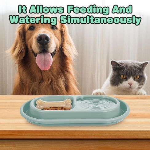 1 Pcs Cat Food Bowl 25 oz Cat Dog Pet Food Bowl Double Plastic No Spill Feeding Water Bowls Ants Go Away Feeding Bowls for Small Medium Pets (Grey) in Saudi Arabia