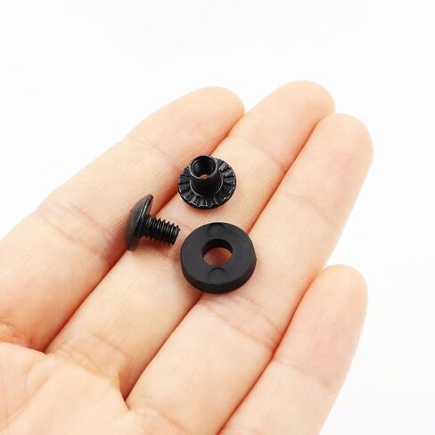 21 Sets Black Chicago Screws 1/4″ Holster Screws for Leather & Kydex Holsters & Clips and Knife Sheaths, with a Cross-Head Screw, Slotted Nut, Rubber Washer, and Cross Wrench. (1/4″- 21 Sets) in Saudi Arabia