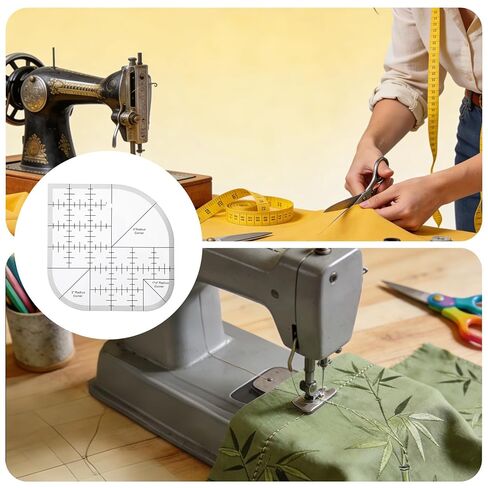 2 Pcs Curved Corner Cutter, Acrylic Quilting Ruler, Transparent Patchwork Sewing Ruler, Radius Corner Right Angle Quilting Templates DIY Sewing Supplies in Saudi Arabia